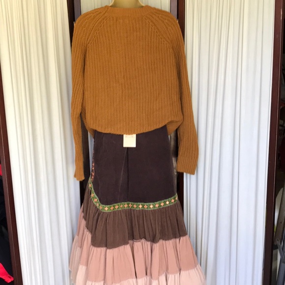 Free People cable knit pullover sweater Sz L